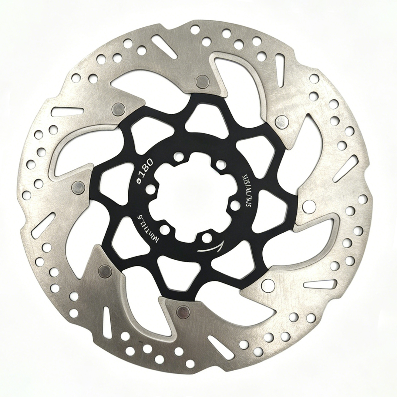 Heavy Impact Resist Floating Offroad Bike Rotor 160/180/203mm 6 Hole Two Piece Stainless AL Alloy Brake Rotor for Enduro AM MTB
