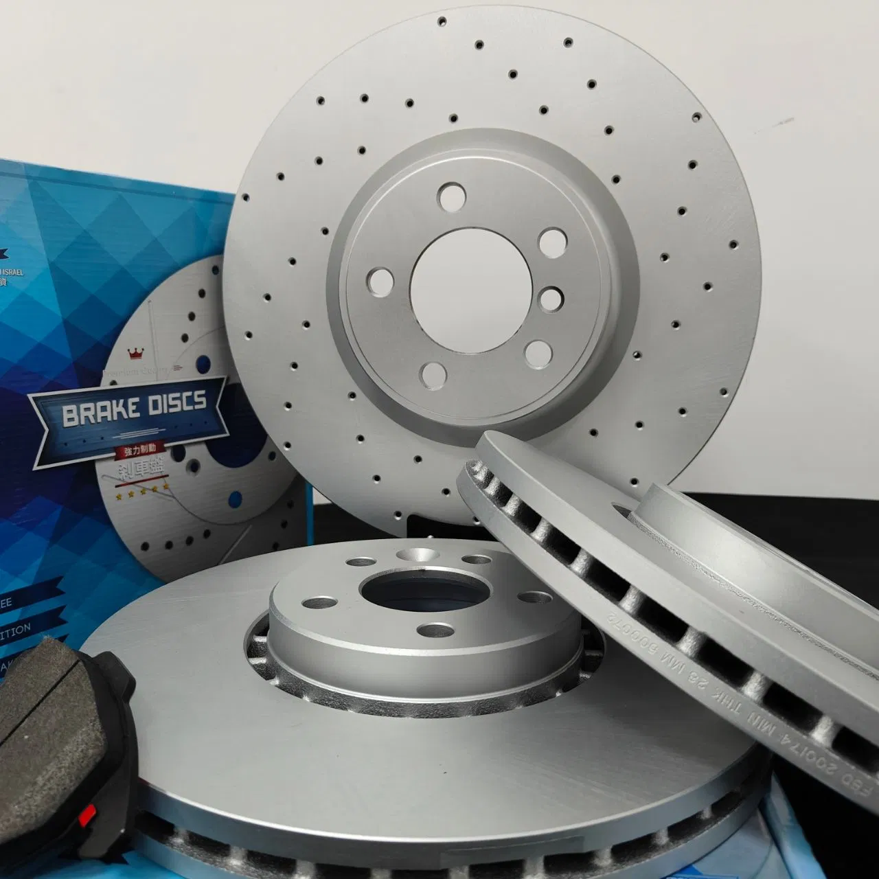 Frontech OEM Factory Wholesale Coated Slotted Drilled Car Parts Brake Disc Rotor