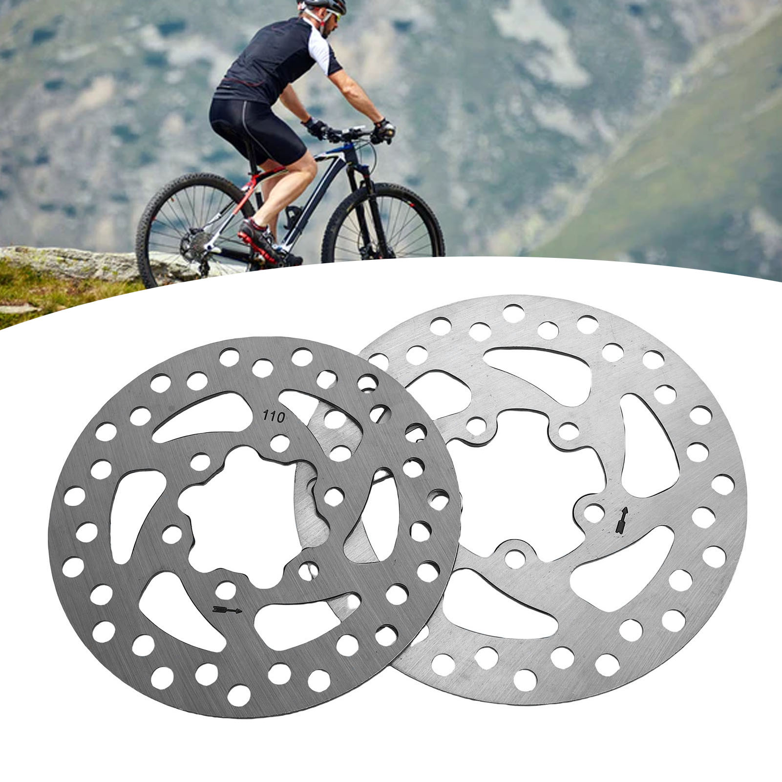 2 Pcs Brake Disc 110mm and 120mm Stainless Steel Disc Brake Rotor for Replacement