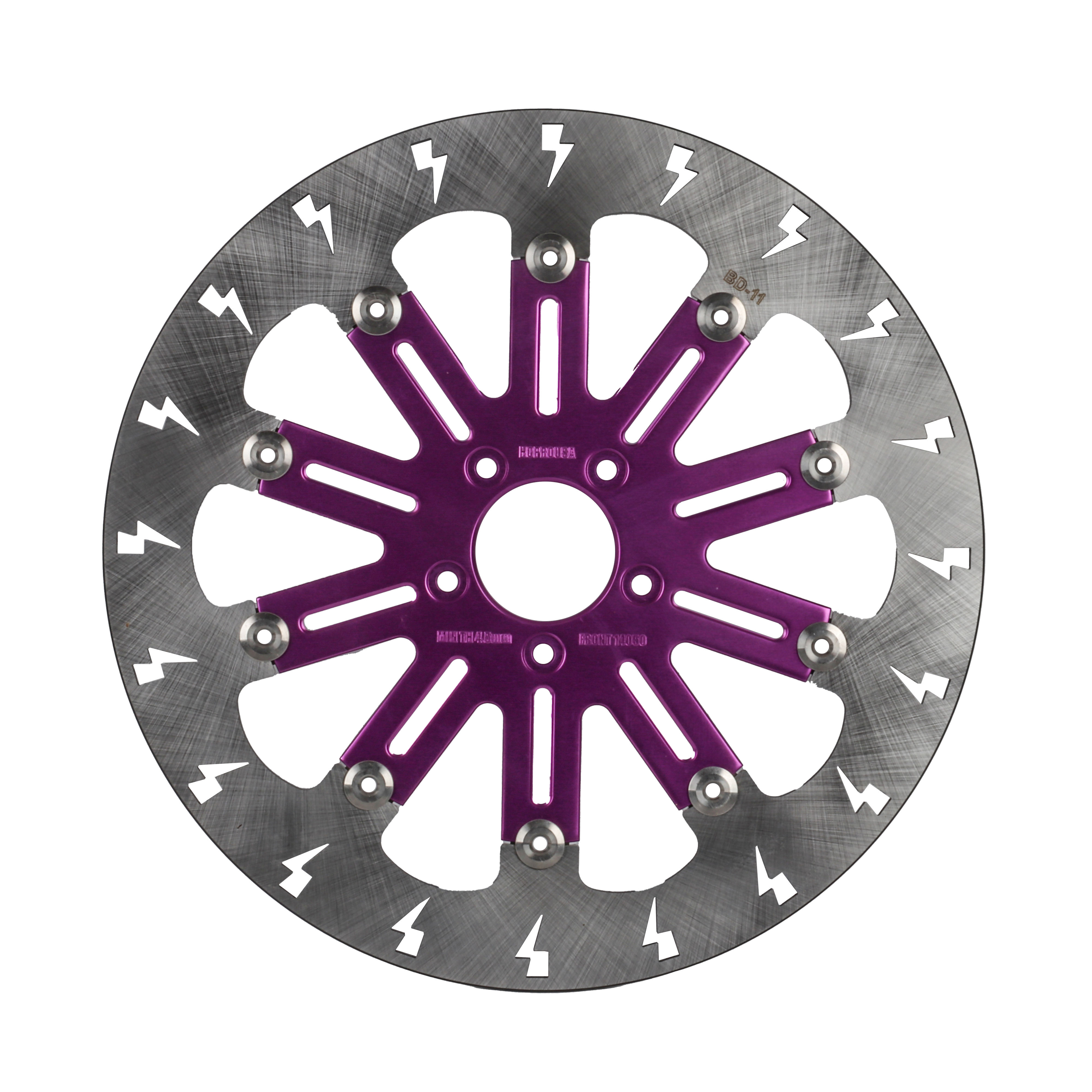 11.8" Front Lightning Style Brake Rotor 420 Stainless Steel Brake Disc for Touring Softail Sportster Dyna