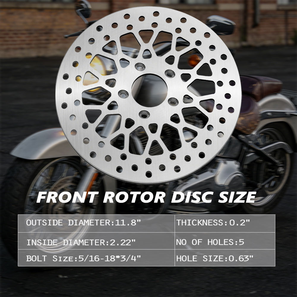 Factory Custom 11.8" Front/Rear for Brake Rotors 2 PCS Stainless Steel 420 New for Electra Glide Road Glide Road King Street