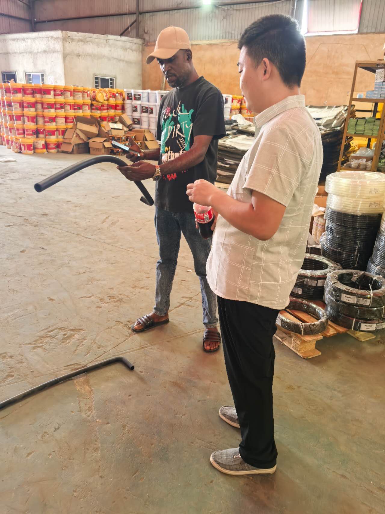 Customer Inspecting Warehouse