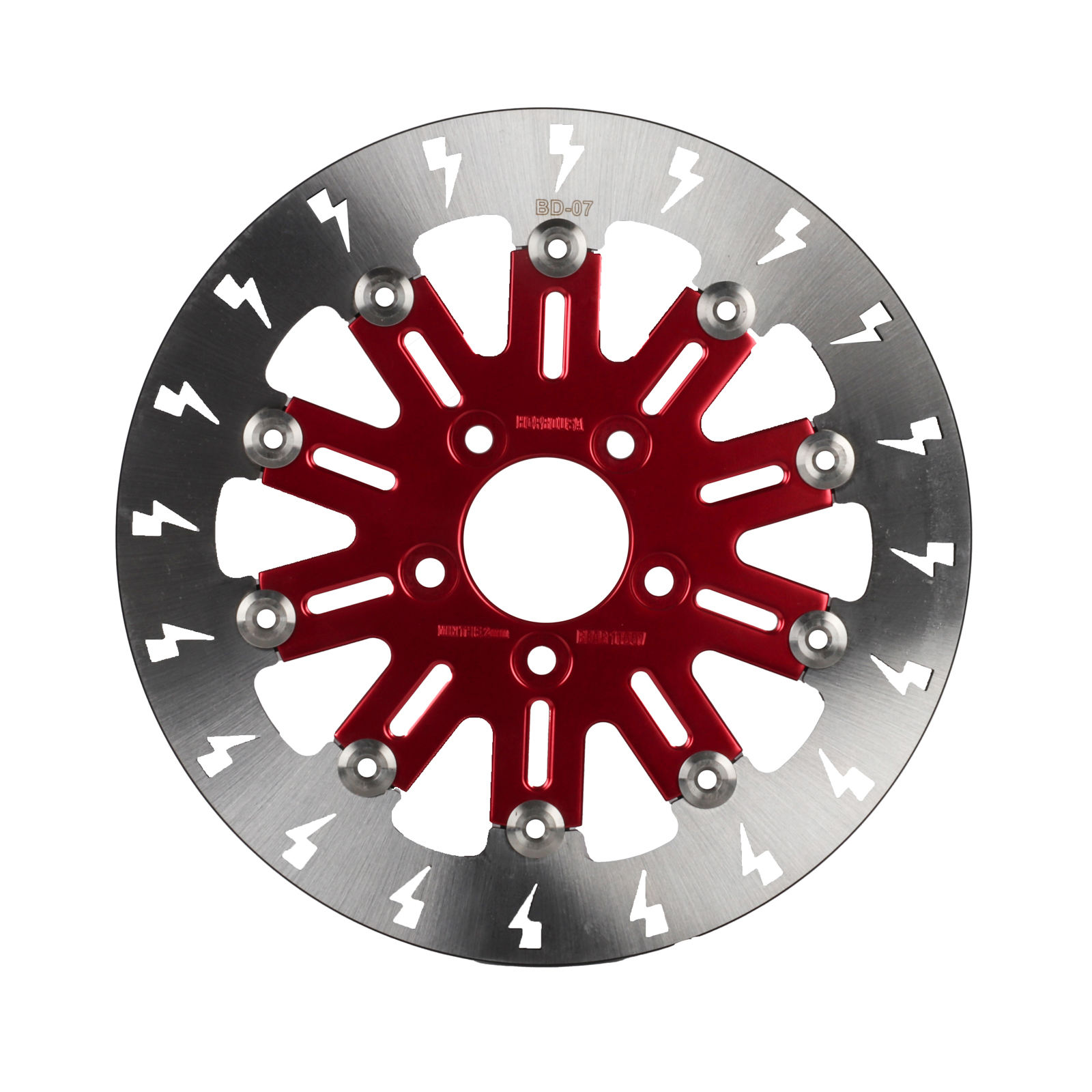 11.8" Front Lightning Style Brake Rotor 420 Stainless Steel Brake Disc for Touring Softail Sportster Dyna