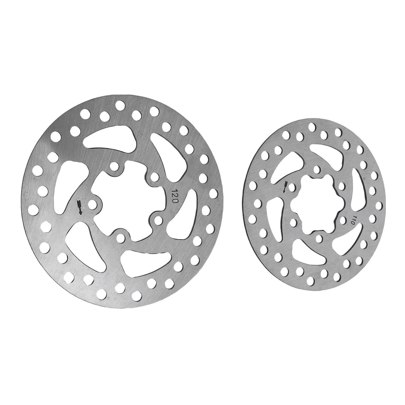 2 Pcs Brake Disc 110mm and 120mm Stainless Steel Disc Brake Rotor for Replacement
