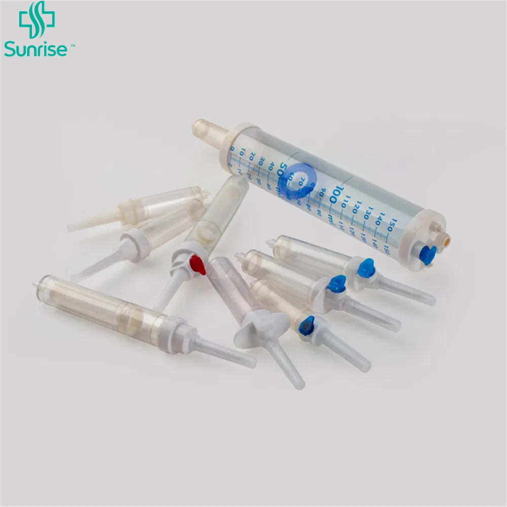Set de infusión tipo bureta ajustable por gravedad con aguja
