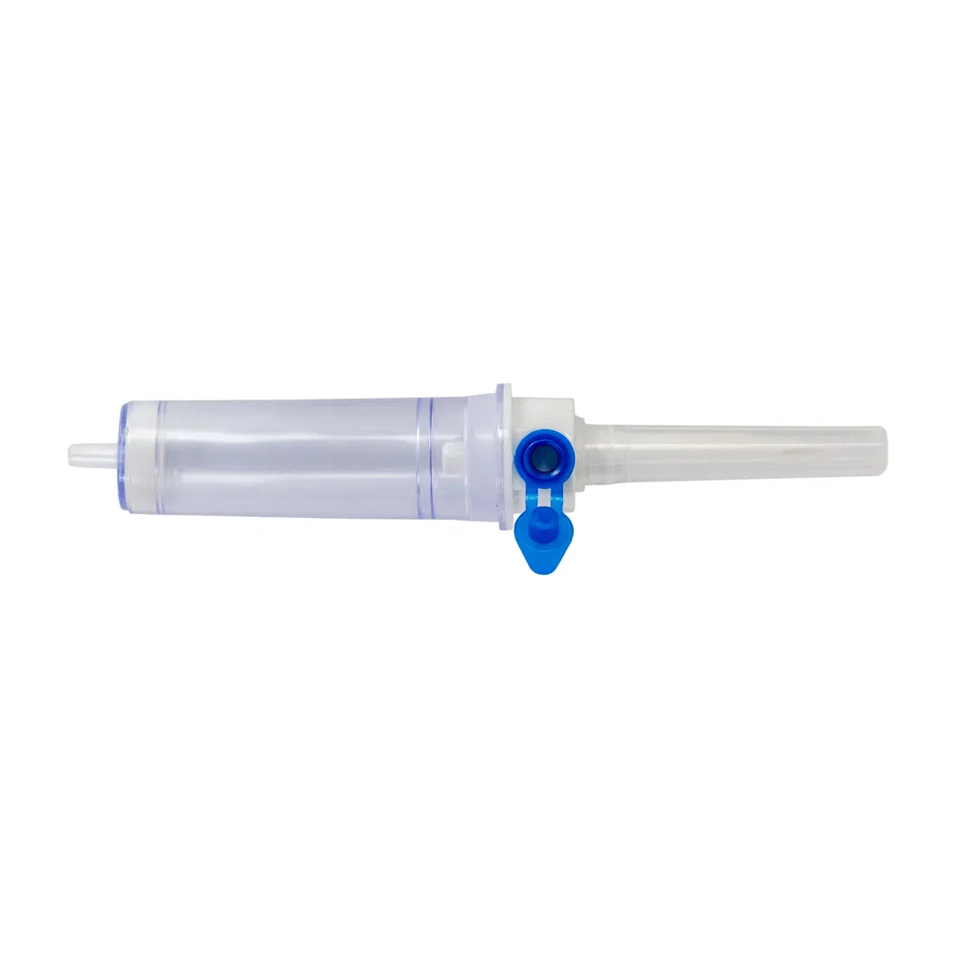 Conjunto de infusión médica desechable con aguja, bureta y filtro
