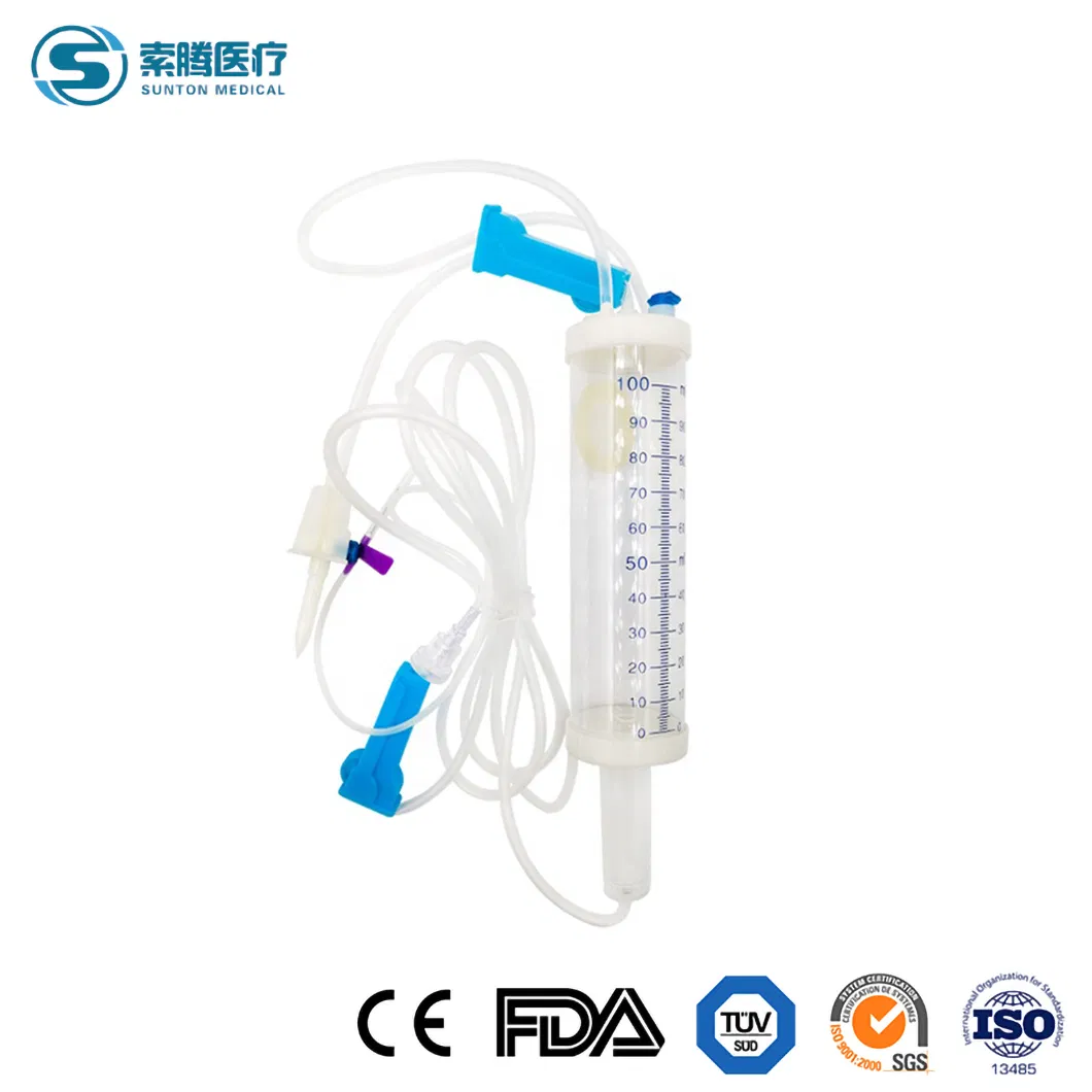 Conjunto de infusión Sunton Burette China Proveedor de conjunto de infusión IV Consumible médico desechable conjunto de infusión de titulación conjunto de infusión