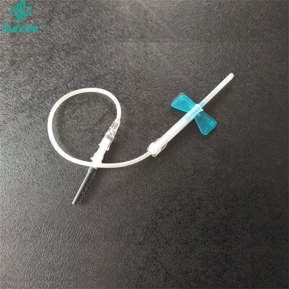 Conjunto de aguja de infusión desechable para venas del cuero cabelludo con silicona