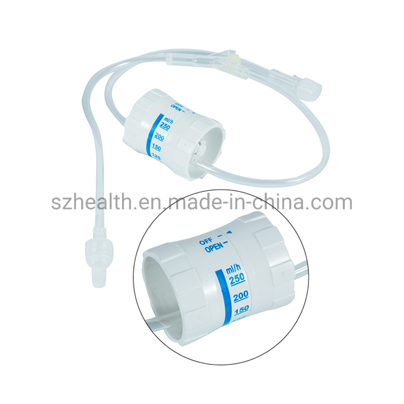 Juego de infusión IV desechable estéril con reguladores de flujo IV y tubo de extensión