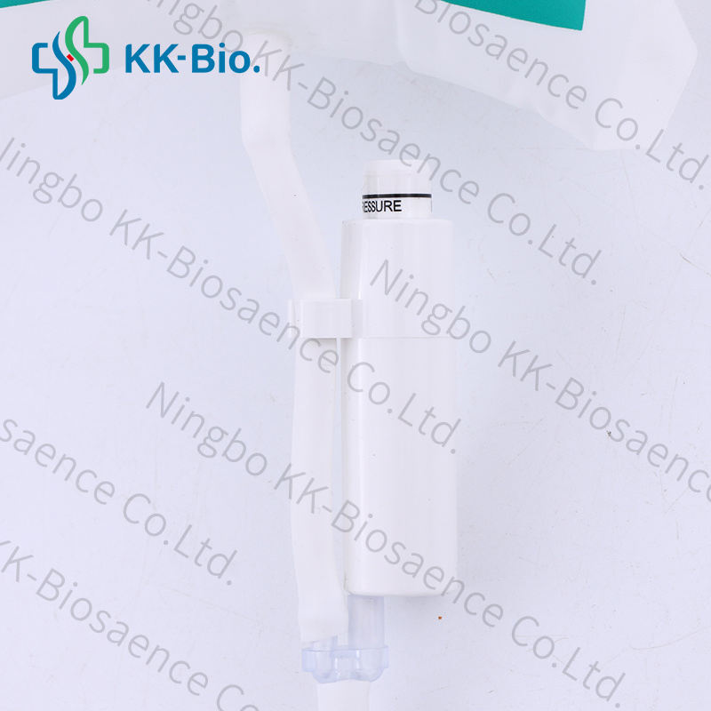 500ml Manguito de infusión a presión desechable de TPU médico con manómetro de pistón
