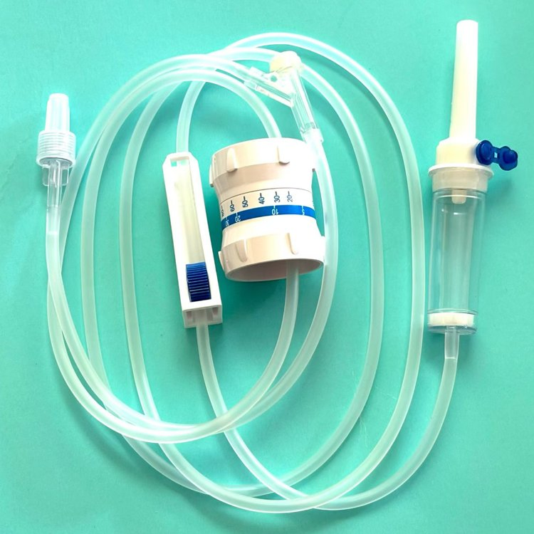 Conjunto de infusión regulador de flujo de extensión IV estéril desechable de precisión médica
