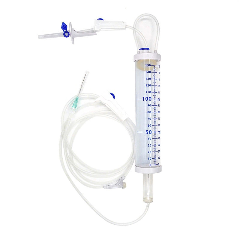 Conjunto de Infusión IV Pediátrico con Bureta 150ml Conjunto de Infusión Desechable con 21-25g Agujas