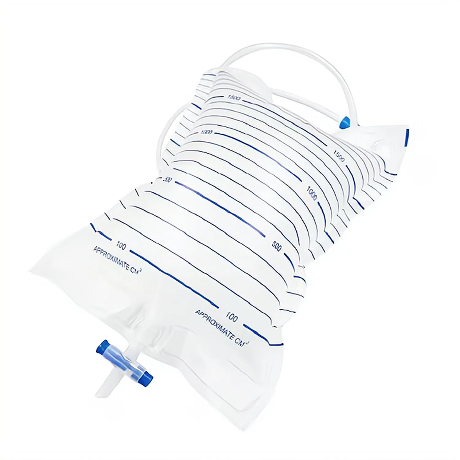 Conjunto de bolsa de drenaje de orina con válvula T estéril premium para uso médico