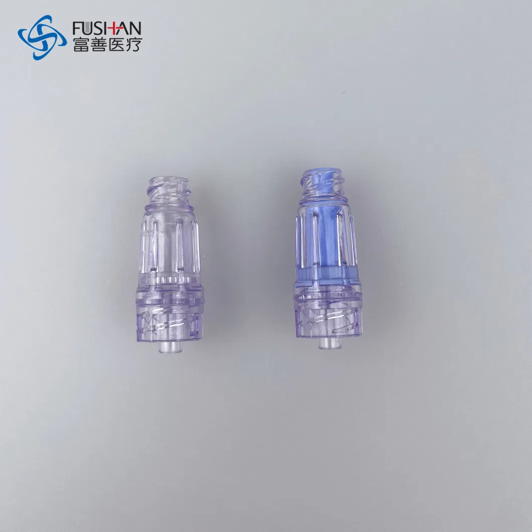 Adaptador de plástico desechable sin aguja Eo estéril de fábrica de suministros médicos Fushan precio CE&ISO13485 certificado OEM, uso de infusión