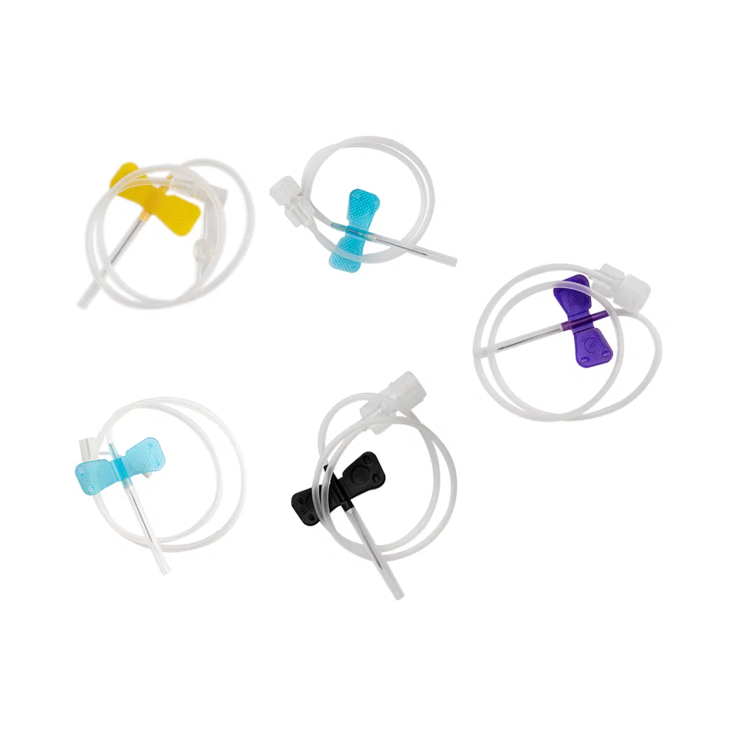 Aguja de cuero cabelludo médica desechable en paquete individual estéril con punta roma 27g 30g conjunto de infusión de vena del cuero cabelludo
