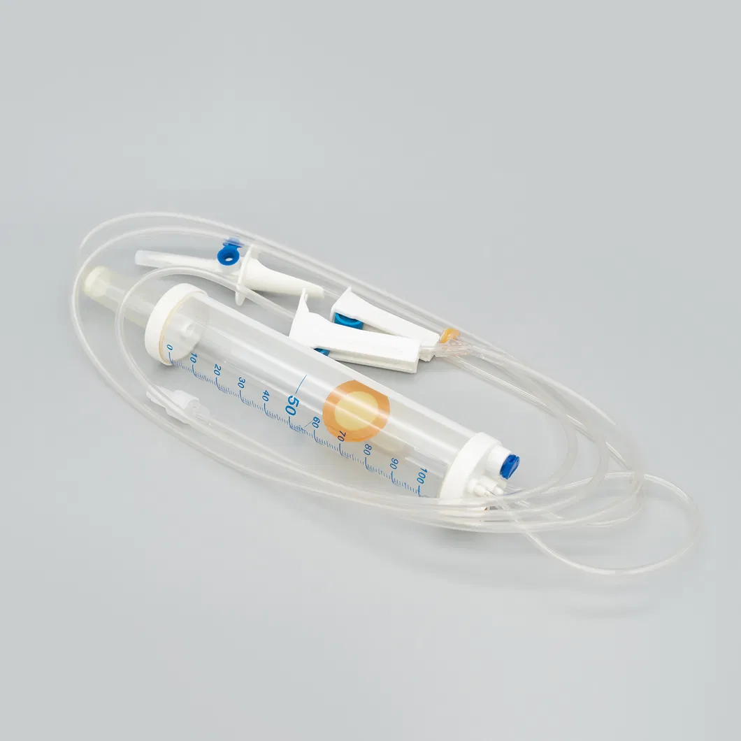Juego de infusión desechable médico con aguja, cámara de goteo con filtro y conector en Y