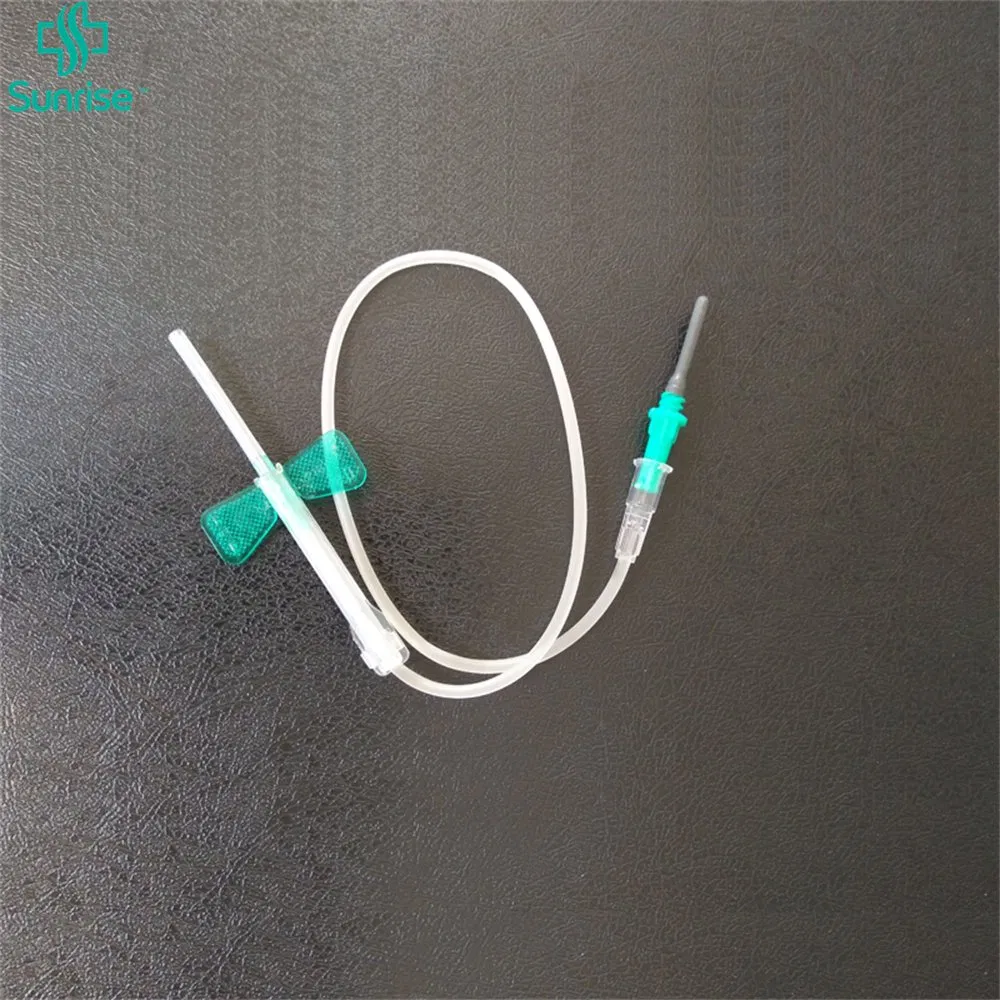 Conjunto de aguja de infusión desechable para venas del cuero cabelludo con silicona