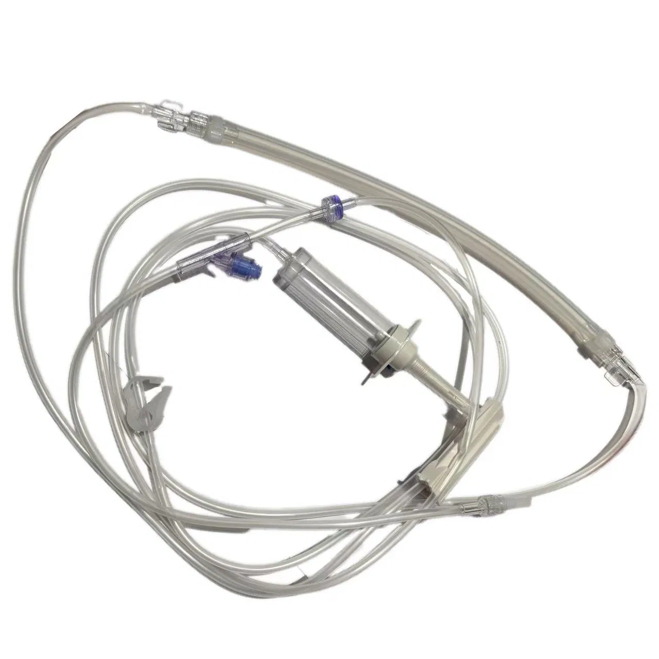 Juego de infusión desechable tipo Y con bloqueo Luer, pinza Robert y tubo de extensión