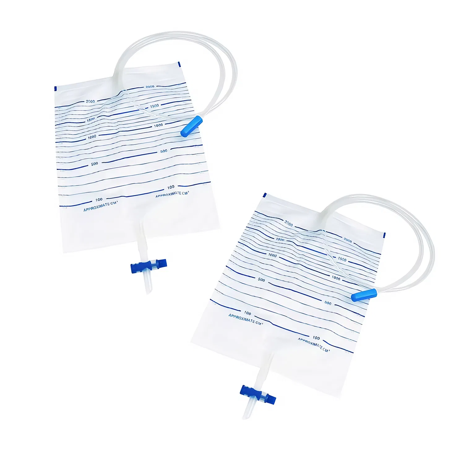 Conjunto de bolsa de drenaje de orina con válvula T estéril premium para uso médico