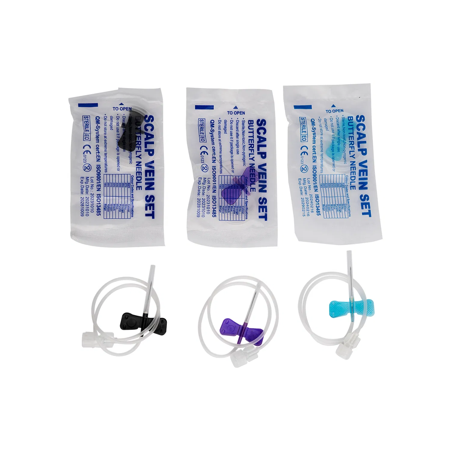 Aguja de cuero cabelludo médica desechable en paquete individual estéril con punta roma 27g 30g conjunto de infusión de vena del cuero cabelludo