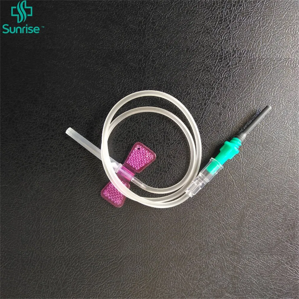 Conjunto de aguja de infusión desechable para venas del cuero cabelludo con silicona