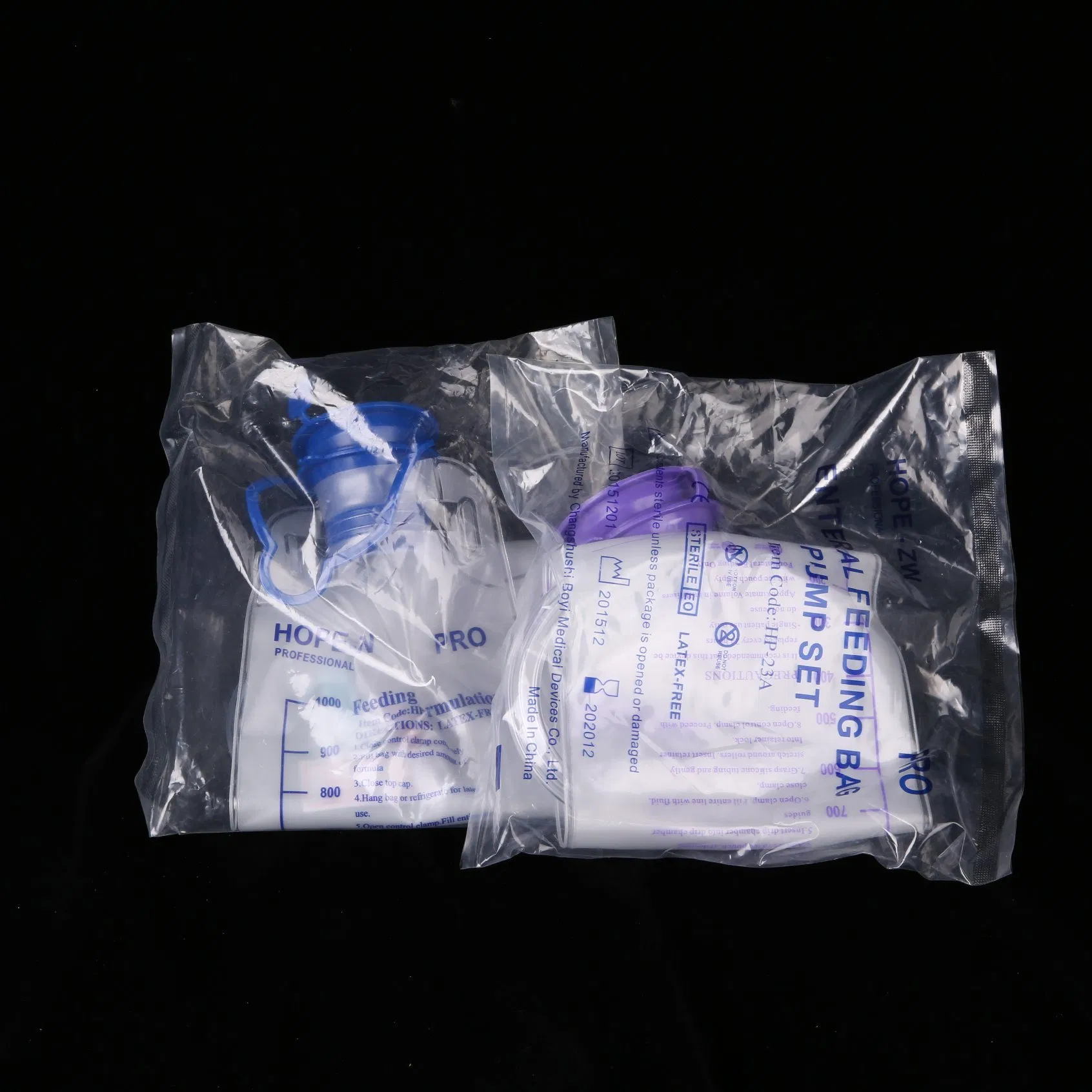 Conjunto de bolsa de alimentación por infusión enteral de PVC tipo gravedad