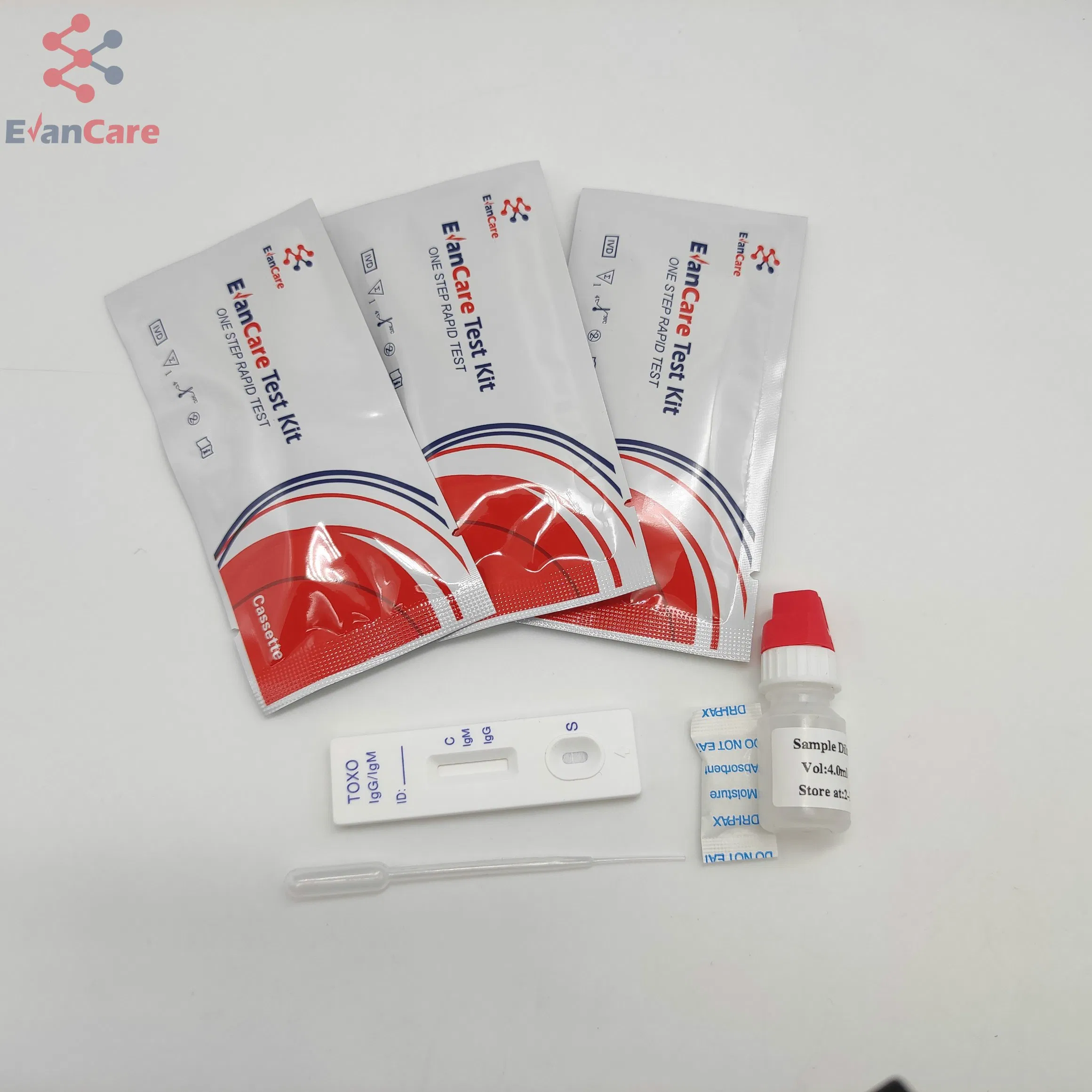 Kits de Prueba Rápida Evancare Toxo Tarjeta Tira Igm/Igg Igg Igm Kits de Prueba Rápida