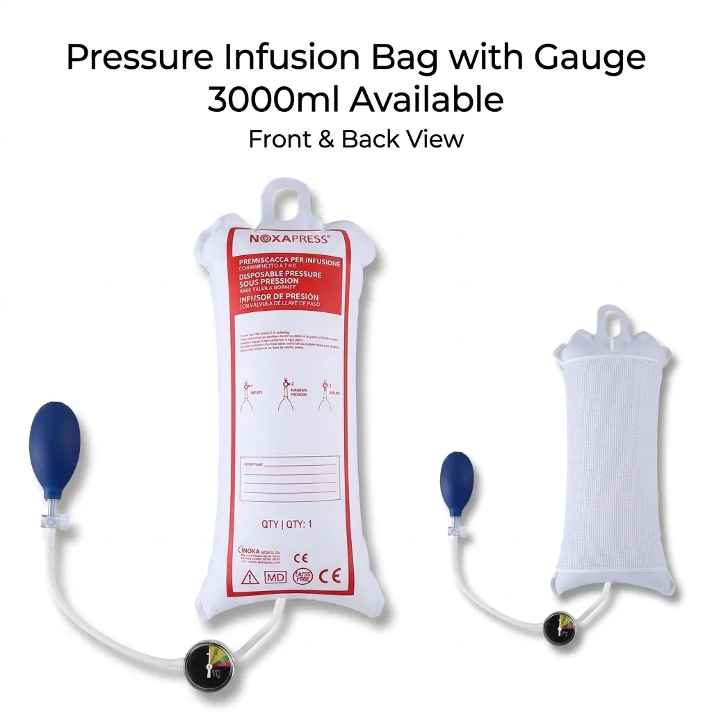 Bolsa de infusión de presión IV médica desechable de un solo uso para infusión rápida de fluidos en emergencias de UCI