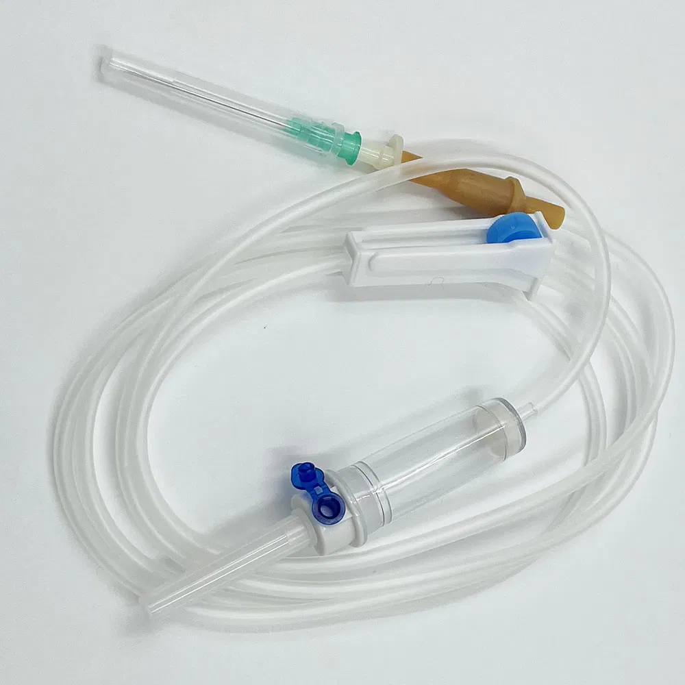Juego de infusión médica desechable estéril de control de flujo de precisión con aprobación CE
