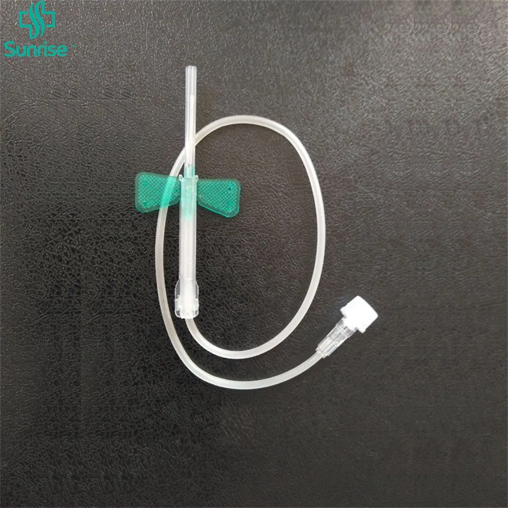 Conjunto de aguja de infusión desechable para venas del cuero cabelludo con silicona