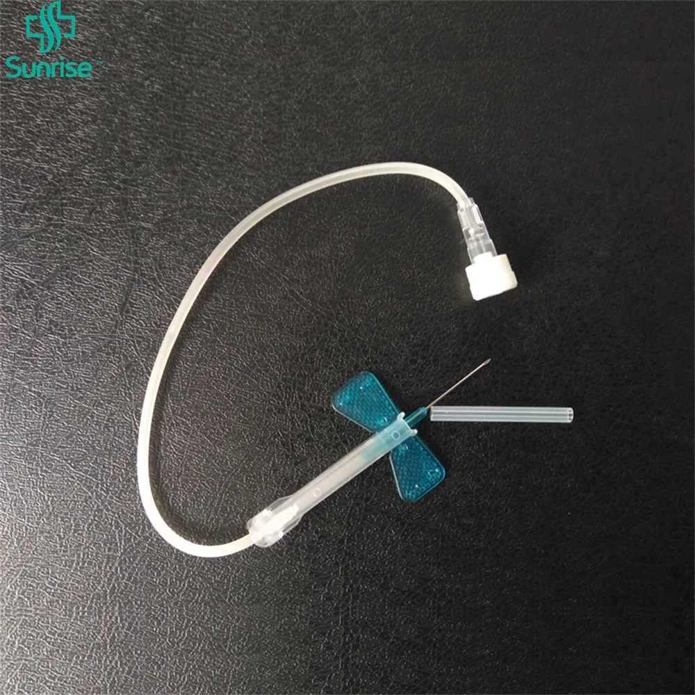 Conjunto de aguja de infusión desechable para venas del cuero cabelludo con silicona