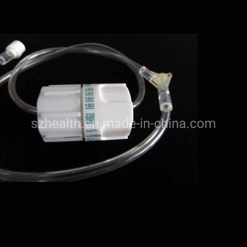 Juego de infusión IV desechable estéril con reguladores de flujo IV y tubo de extensión
