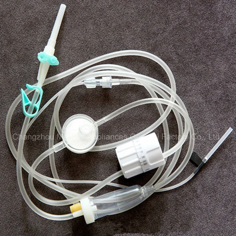 Conjunto de infusión de precisión IV médico con controlador de flujo preciso