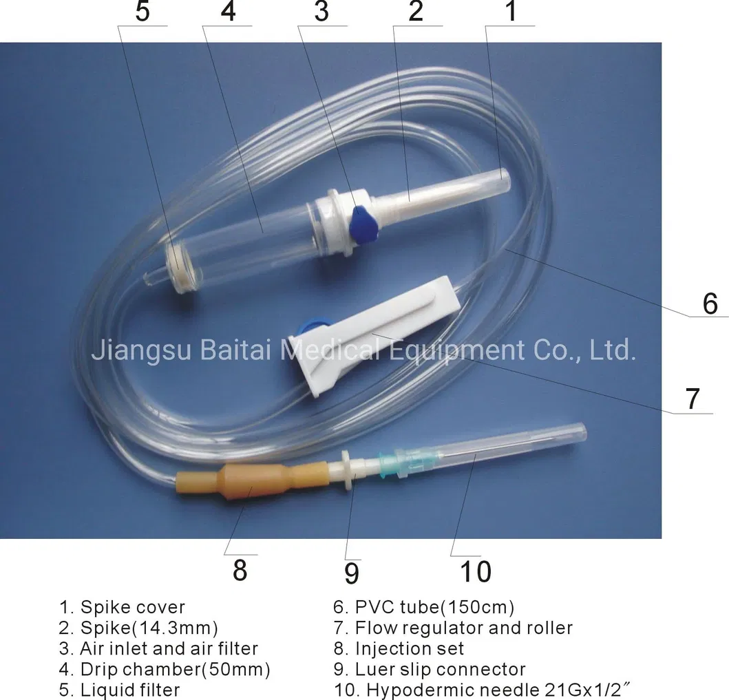 Conjuntos de Infusión 5cm Cámara de Goteo Transparente con Filtro de Líquido