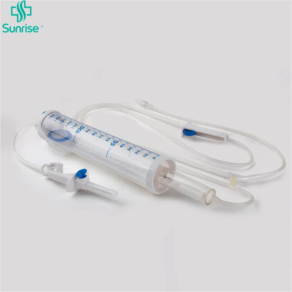 Set de infusión tipo bureta ajustable por gravedad con aguja