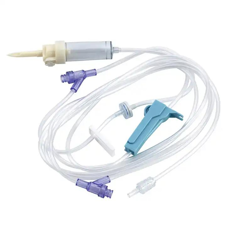 Conjunto de infusión de filtro de precisión IV con regulador de flujo de precisión