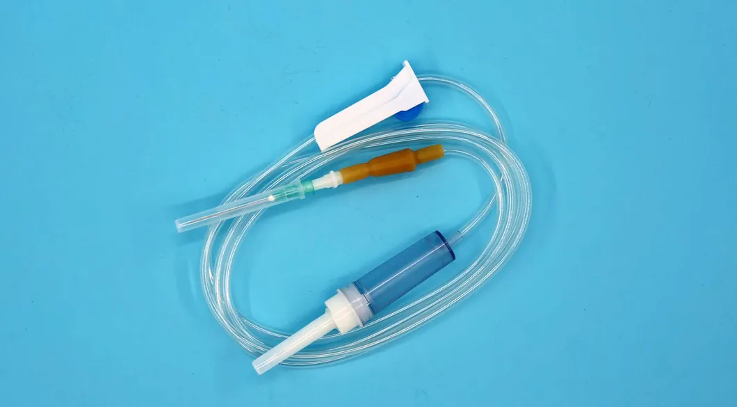 Juego de infusión IV desechable con regulador de flujo de precisión con micro regulador