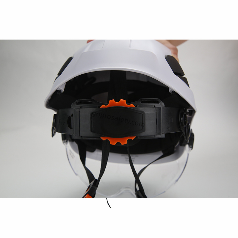 Climbing Helmet with Integrated Eyewear Side View
