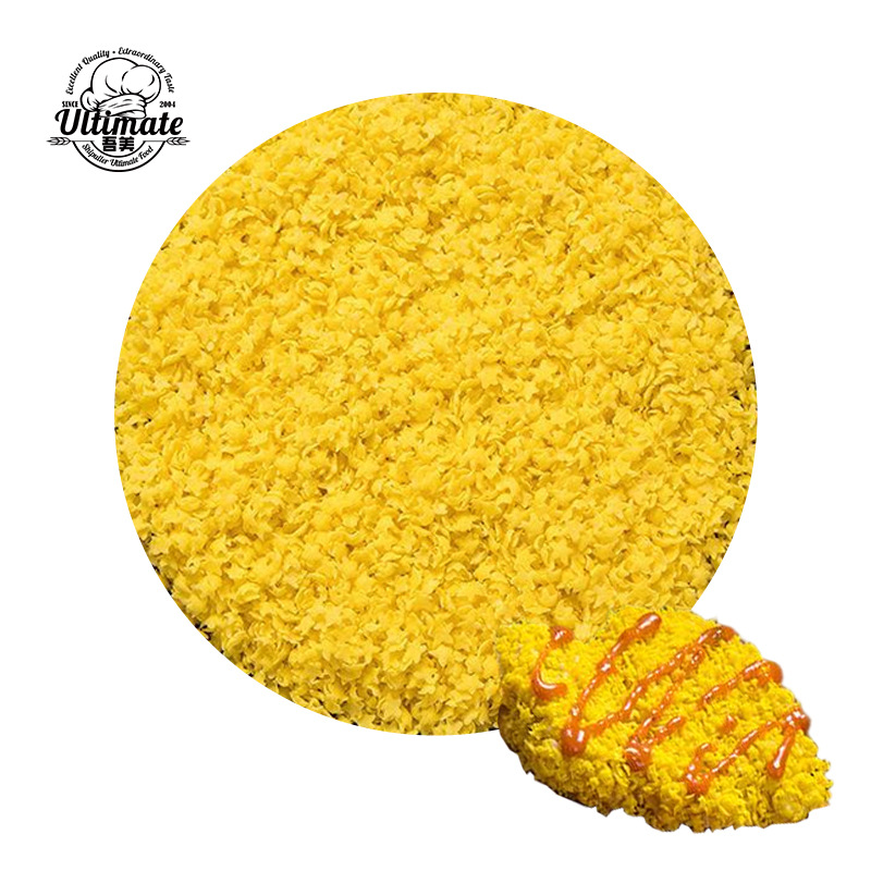 Factory direct supply of yellow breadcrumbs, commercial bulk packaging, for coating golden and crispy fried chicken cutlets (Panko)