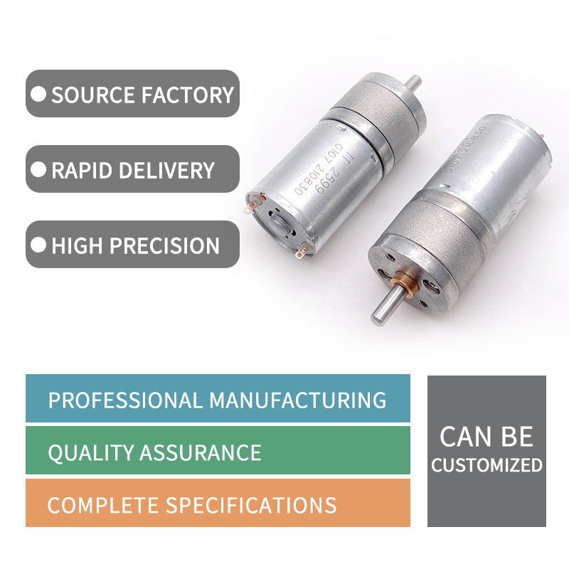 12 Volt Low Speed Mini Gearbox Motor Dc Brush Motor Mini Machine Use 12v 25mm Diameter Motor
