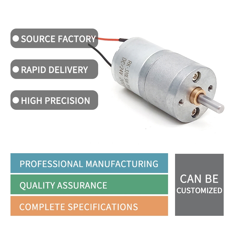 OEM ODM Manufacturer Micro 25mm Spur Gearbox Dc Electric Motor 320 370 Permanent Magnet Brushed 6V 12V Dc Gear Motor