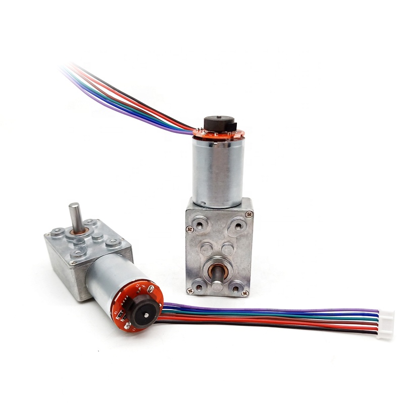 6v 12v 24v 370 Electric Permanent Magnet Brush DC Motor Plus 32*46mm High Torque Worm Gearbox Motor with Option Encoder