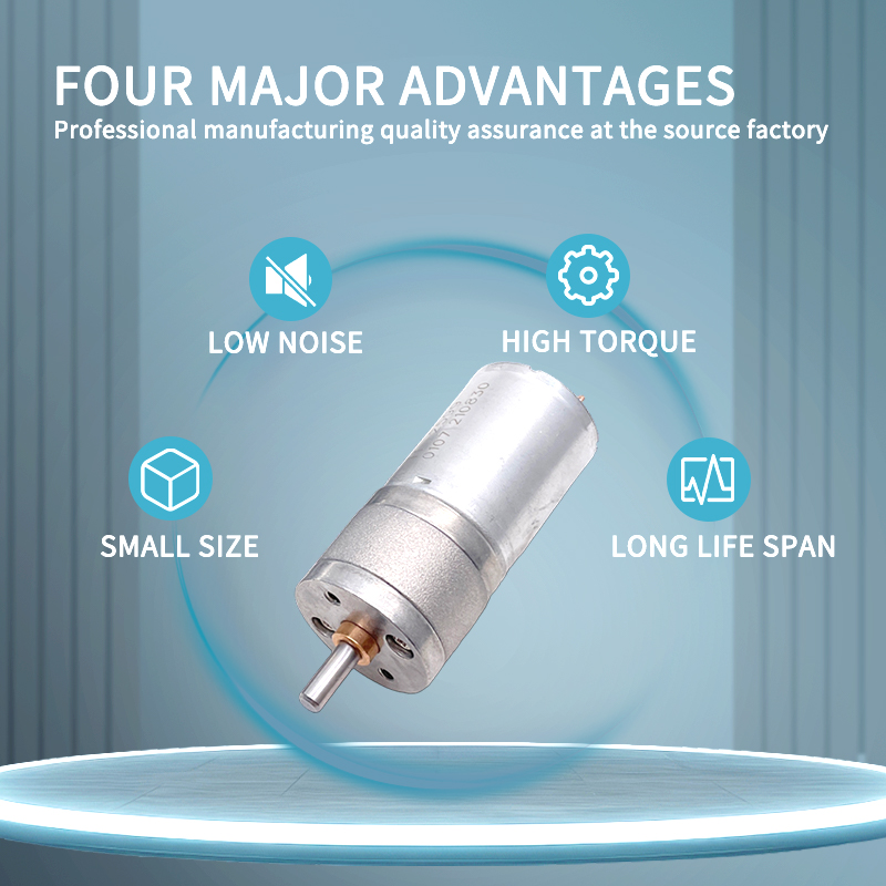 12 Volt Low Speed Mini Gearbox Motor Dc Brush Motor Mini Machine Use 12v 25mm Diameter Motor