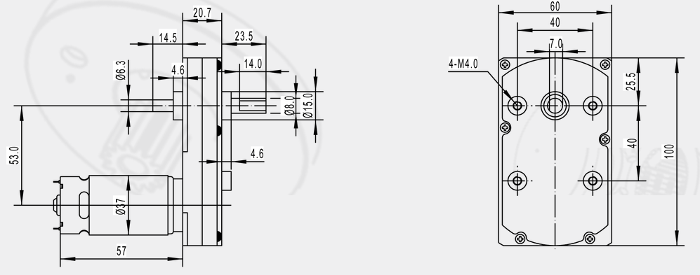 Gear Motor Dimensions