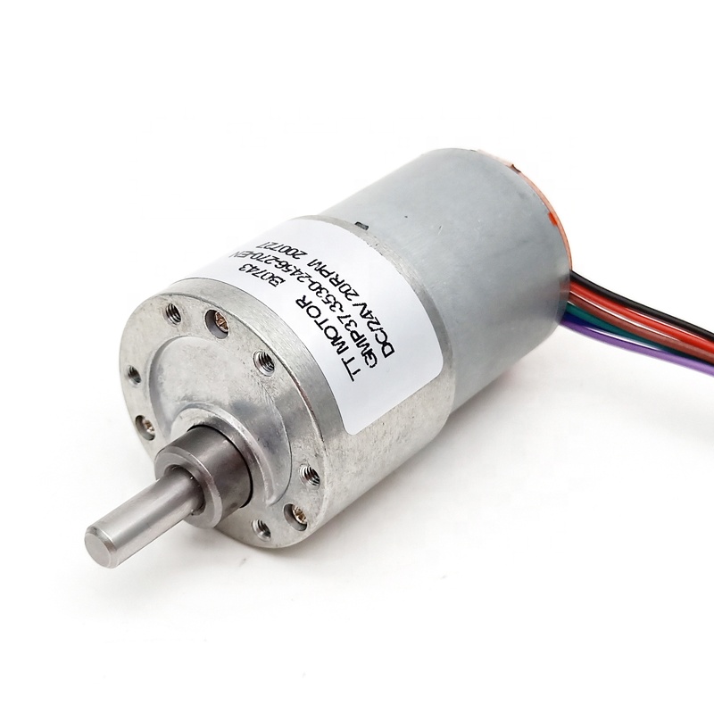 6V 12V 24V Permanent Magnet Motor with Gearbox 37mm High Speed GM37-3530 Electric Gear Motor with Optional Encoder