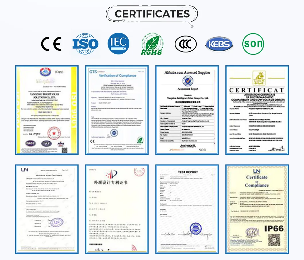 Certificados de batería solar