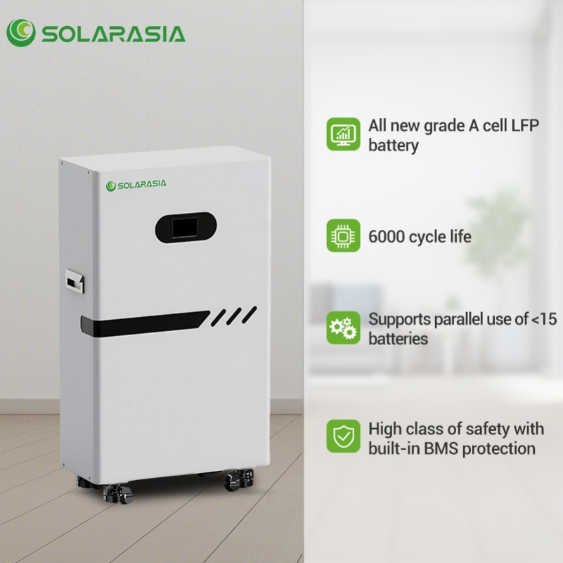 51.2V 350ah 560ah Batería de Almacenamiento de Energía Solar LiFePO4 Paquete de Batería de Litio Sistema de Batería Solar para el Hogar Fotovoltaico fuera de la Red Portátil Móvil