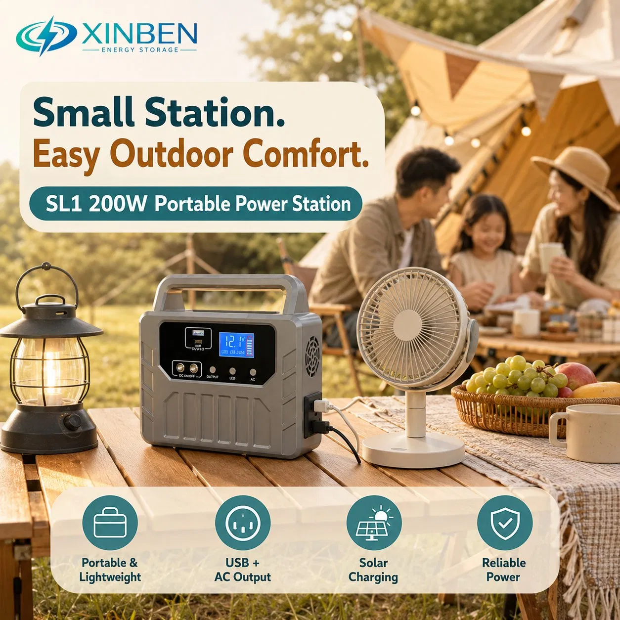 200W Estación de Energía Portátil Batería de Litio Generador Solar para Acampada al Aire Libre Respaldo de Emergencia