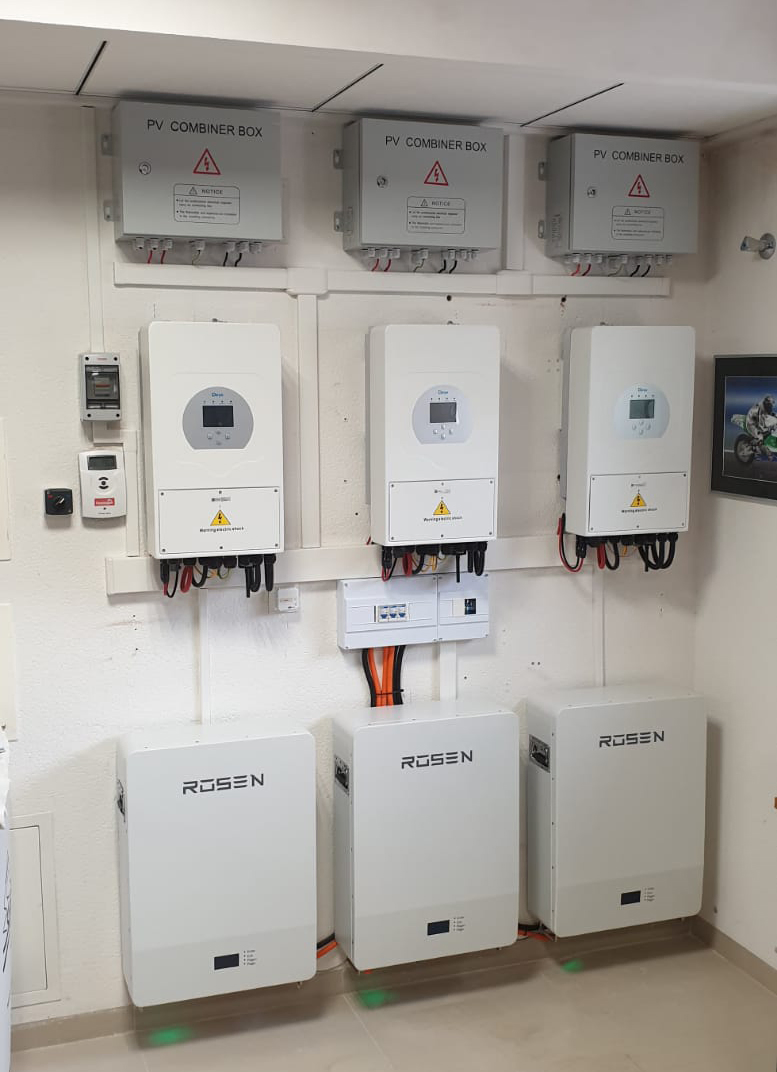 Rosen 10kw Sistema Solar Híbrido 30kw 50kw 100kw Almacenamiento de Baterías de Litio