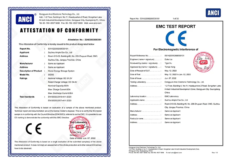 Certificaciones de producción de baterías solares